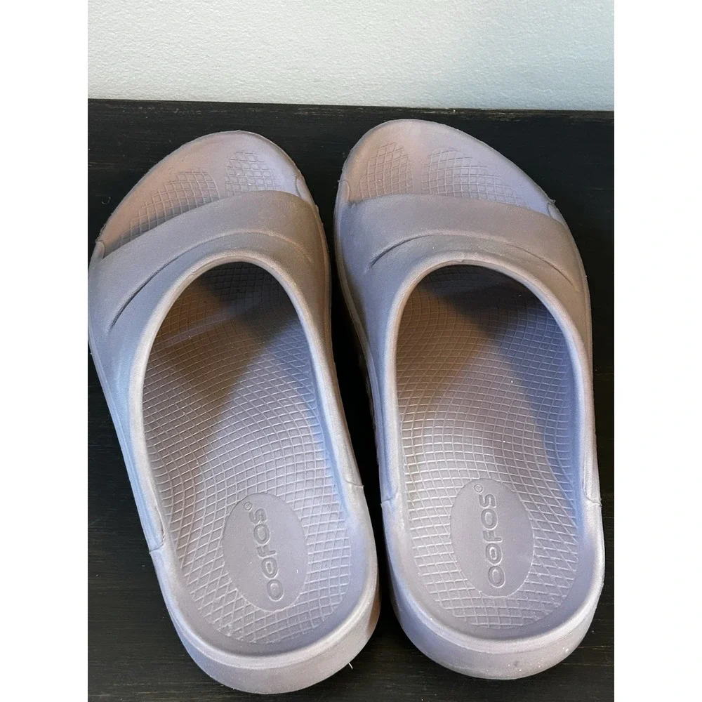 OOFOS OOahh Sport Flex Slide Recovery Sandals‎ Slides Lavender-Gray Women's 6